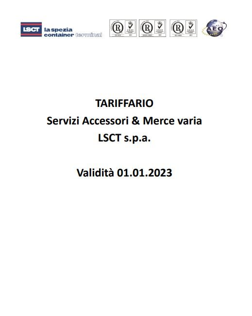 LSCT Listino Servizi Accessori 2023