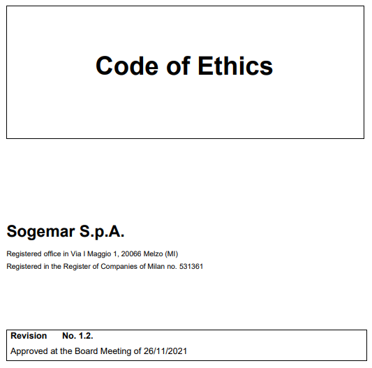 Sogemar Code of Conduct