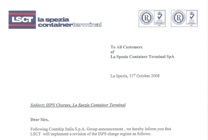 LSCT Customer Advisory - ISPS 2009