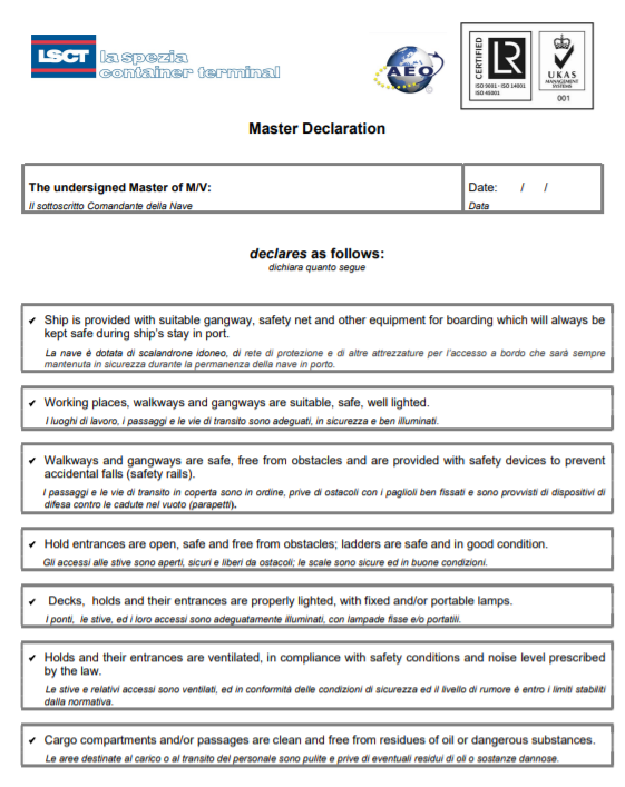 LSCT Master Declaration