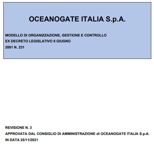 Modello di Organizzazione, Gestione e Controllo (ITA)