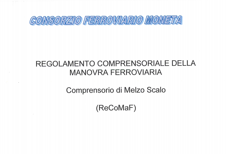 Regolamento Comprensoriale della Manovra Ferroviaria - Anno 2020 – Comprensorio di Melzo Scalo